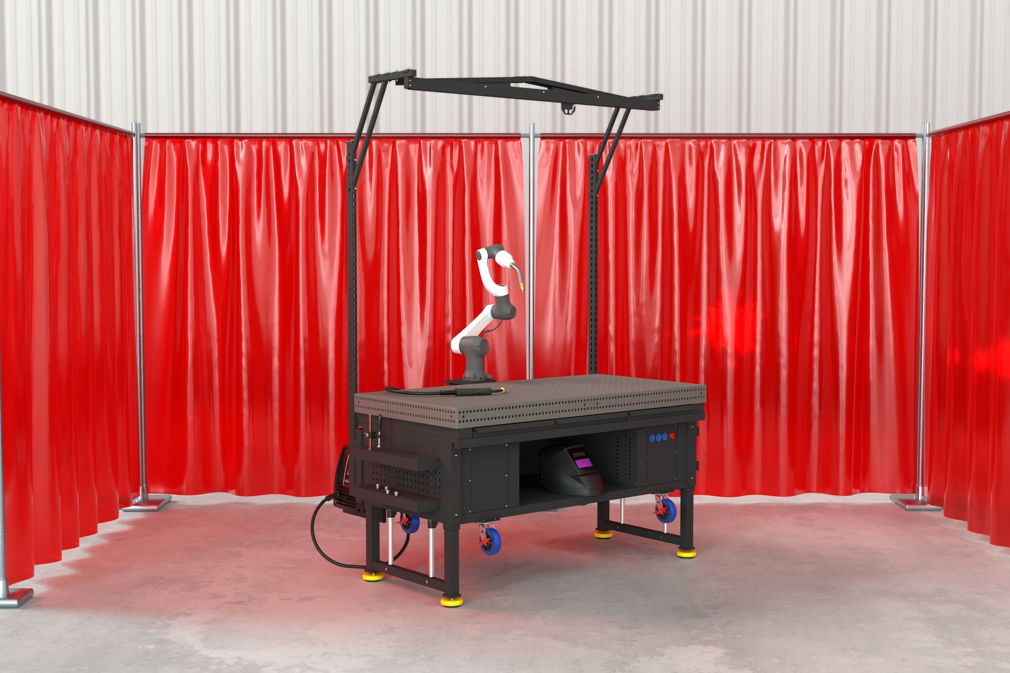 Cobot Weld Workstation_2mx1m_Front Angle Cobot Weld Workstation_2mx1m_Front Angle